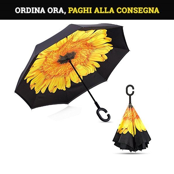 Ombrello Antivento Rinforzato Con 12 Costole - Automatico E Tascabile - Apertura 120 Cm